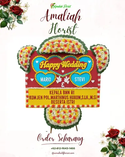 Karangan Papan Bunga Pernikahan di Gadingkembar